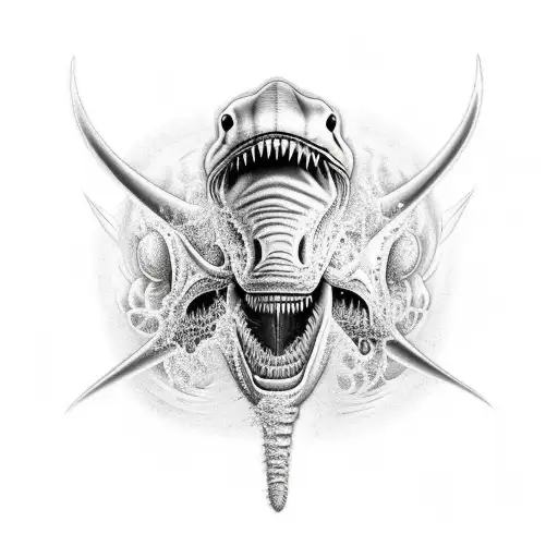 tiburón blanco tattoo design idea