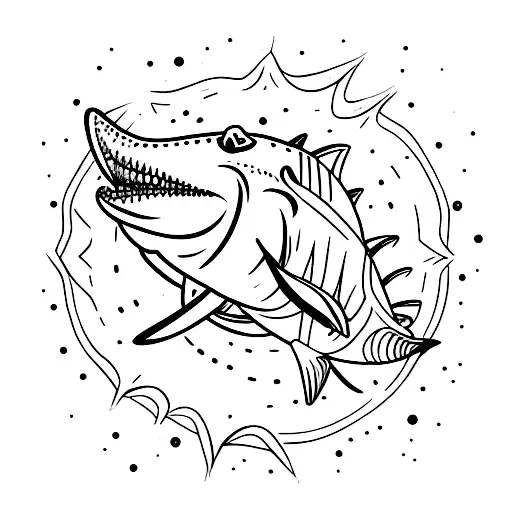 tiburón blanco tattoo design idea