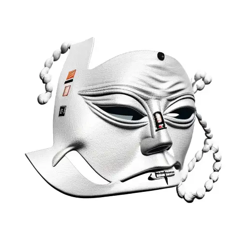 comedy tragedy mask tattoo design idea