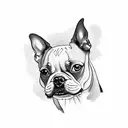 boston Terrier, ganzer Körper tattoo design idea