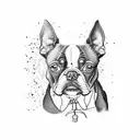 boston Terrier, ganzer Körper tattoo design idea
