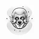 sad clown mask tattoo design idea