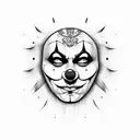 sad clown mask tattoo design idea