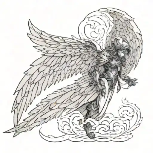 dark angel tattoo design idea