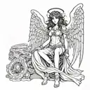 dark angel tattoo design idea