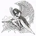 dark angel tattoo design idea