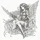 dark angel tattoo design idea
