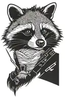 tactical raccoon tattoo design idea