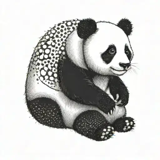cute, panda tattoo design idea