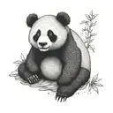 cute, panda tattoo design idea