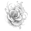 Floral design with wave accents forearm sleeve tattoo design idea