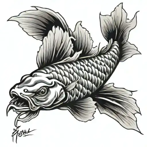 Japanese bicep and shouder koi tattoo design idea