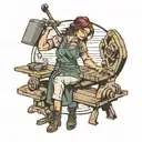 girl blacksmith and anvil  tattoo design idea