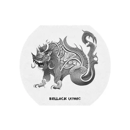 Retail store front with Indonesian and Chinese elements tattoo design idea