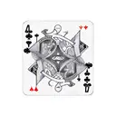 A new-school design of a cooling tech symbol intertwined with gambling elements like playing cards and dice tattoo design idea