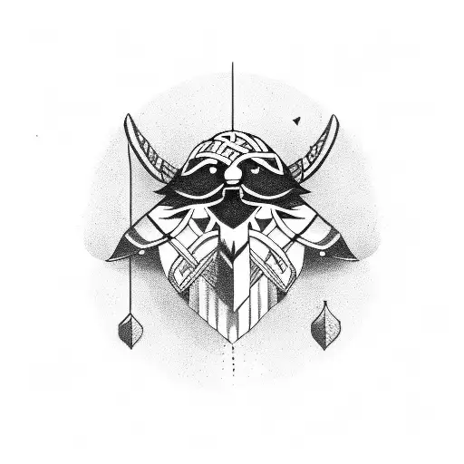 crow and viking tattoo design idea