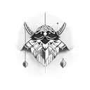 crow and viking tattoo design idea