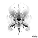 crow and viking tattoo design idea