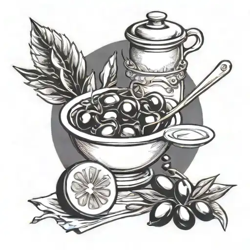 meal of olives tattoo design idea
