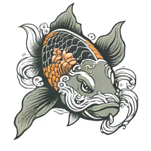 koi carp tattoo design idea