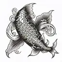 koi carp tattoo design idea
