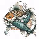 koi carp tattoo design idea