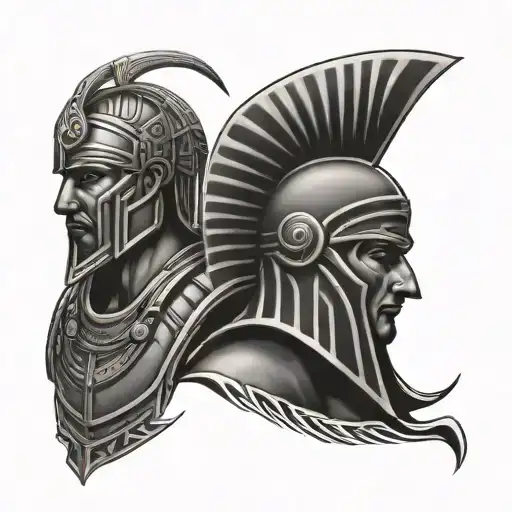Greek ,Egyptian ,gladiator  tattoo design idea