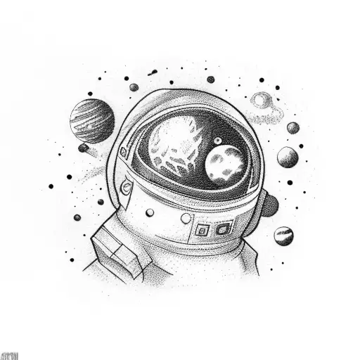 Space theme with the name Beckham tattoo design idea