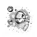 Space theme with the name Beckham tattoo design idea