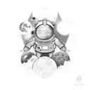 Space theme with the name Beckham tattoo design idea