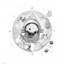 Space theme with the name Beckham tattoo design idea