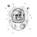 Space theme with the name Beckham tattoo design idea
