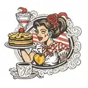 pie waitress musical tattoo design idea
