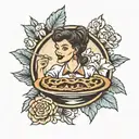 pie waitress musical tattoo design idea