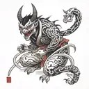 demons engaged tattoo design idea