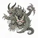 demons engaged tattoo design idea