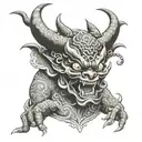 demons engaged tattoo design idea