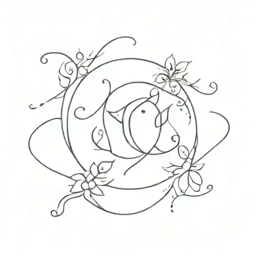 A minimalist tattoo design featuring the zodiac signs of Virgo, Taurus, and Capricorn intertwined in a celestial pattern, symbolizing the client's love for astrology and their close friendships with these signs tattoo design idea