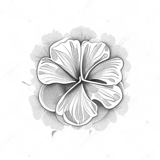 multiple hibiscus flowers with shamrocks for a man  tattoo design idea