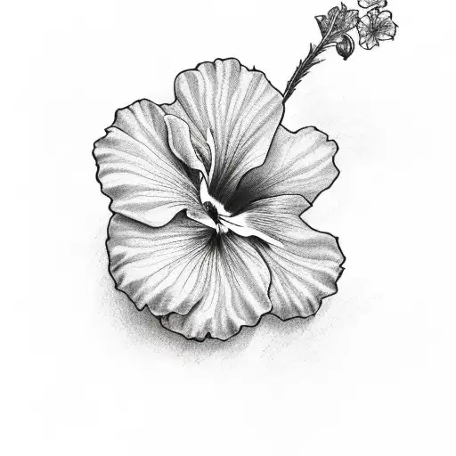 multiple hibiscus flowers and shamrocks for a man  tattoo design idea