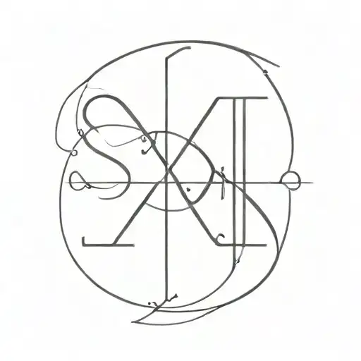 S P M D letters in a square tattoo design idea