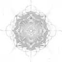 beautiful symmetric quantam entanglement pattern tattoo design idea