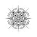 beautiful symmetric quantam entanglement pattern tattoo design idea