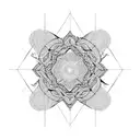 beautiful symmetric quantam entanglement pattern tattoo design idea