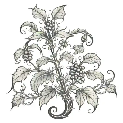 Venomous Plant, medieval style tattoo tattoo design idea
