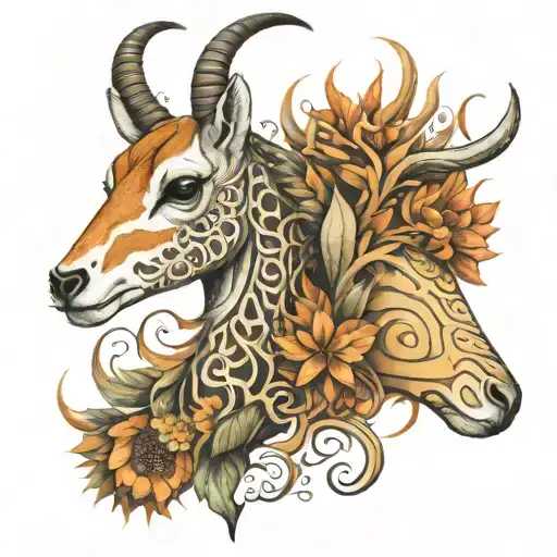gazelle and 06.04.2022 tattoo design idea