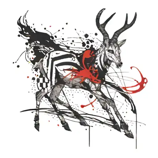 gazelle and 06.04.2022 tattoo design idea