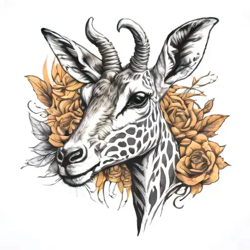 gazelle and 06.04.2022 tattoo design idea