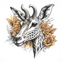 gazelle and 06.04.2022 tattoo design idea
