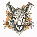 gazelle and 06.04.2022 tattoo design idea